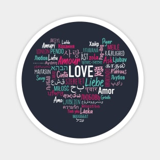 Love in Many Languages | Heart Shape Valentine's Day Magnet